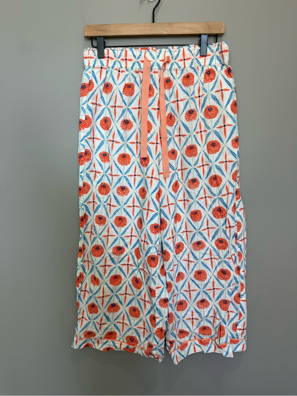 Mersea Floral Print Wide Leg Pull On Pants Size M Cotton